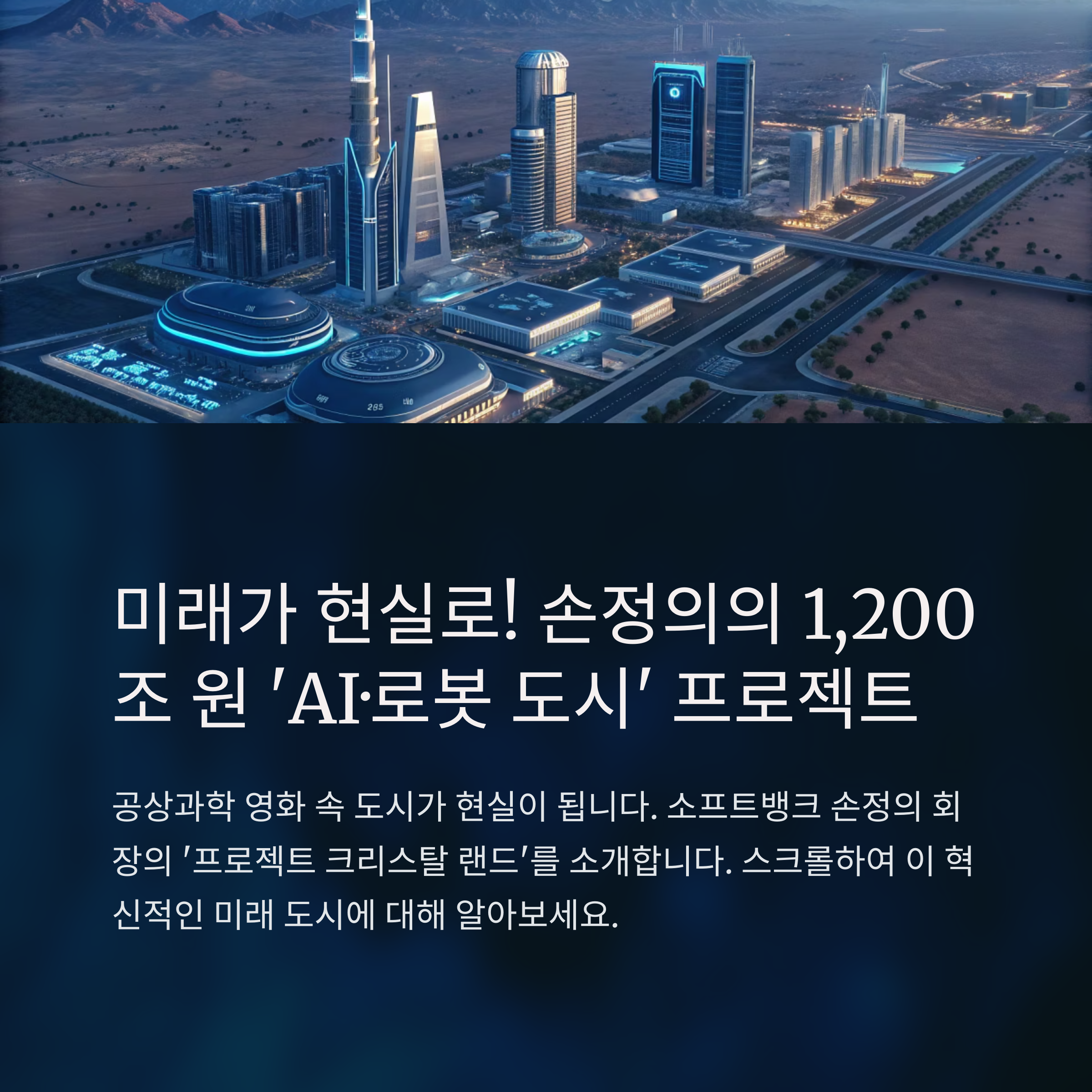 손정의의 ‘프로젝트 크리스탈 랜드’: AI·로봇 산업의 미래를 그리다