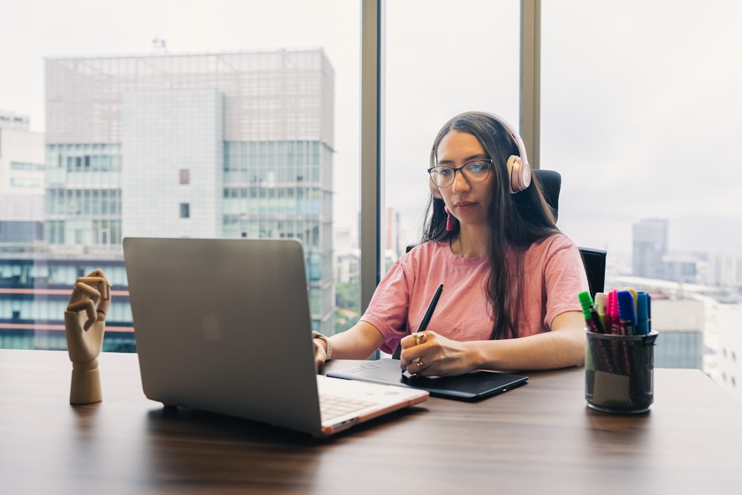 creative design workspace laptop