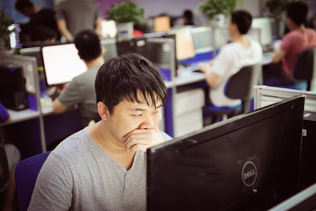 korean office worker desk